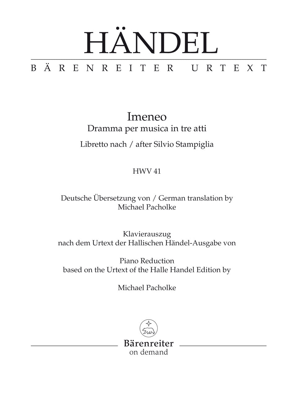 Handel, HWV 41 Imeneo [I/G] (Barenreiter)