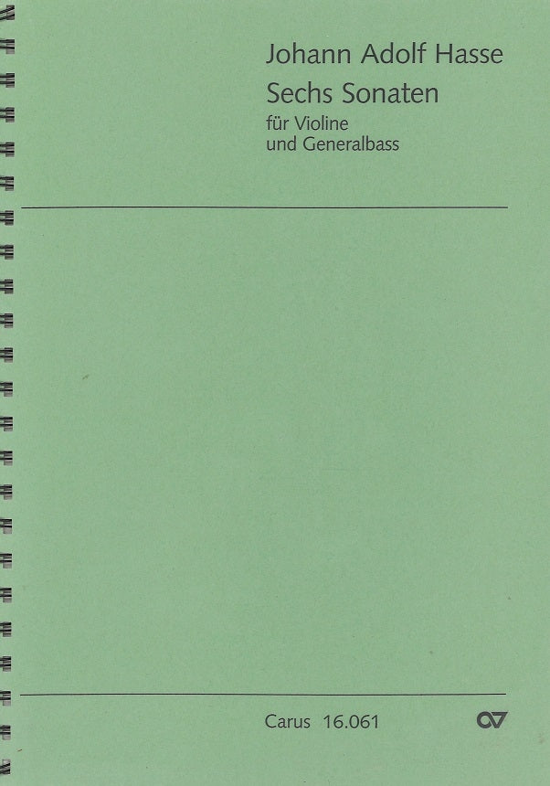 Hasse, 6 Sonaten (Vn,Bc) (Carus)