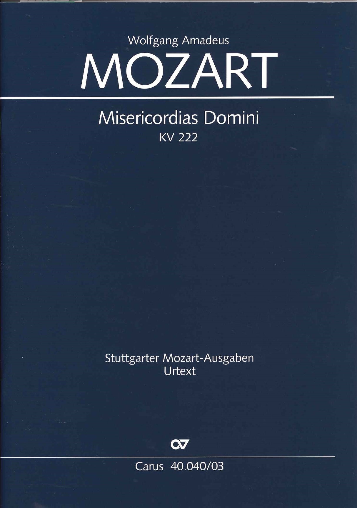 Mozart, Misericordias Domini KV 222 (Carus)