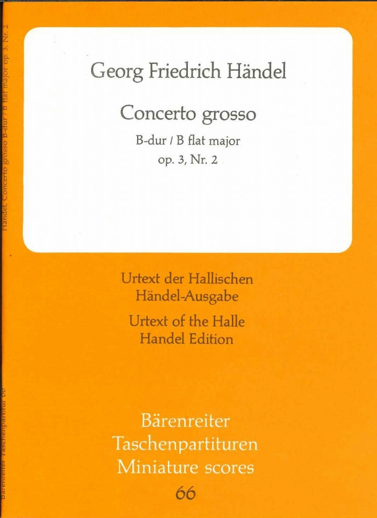 Handel, Concerto grosso op. 3/2 in Bb (Barenreiter)