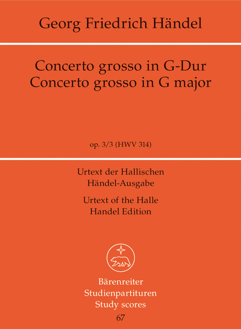 Handel, Concerto grosso op. 3/3 (Barenreiter)