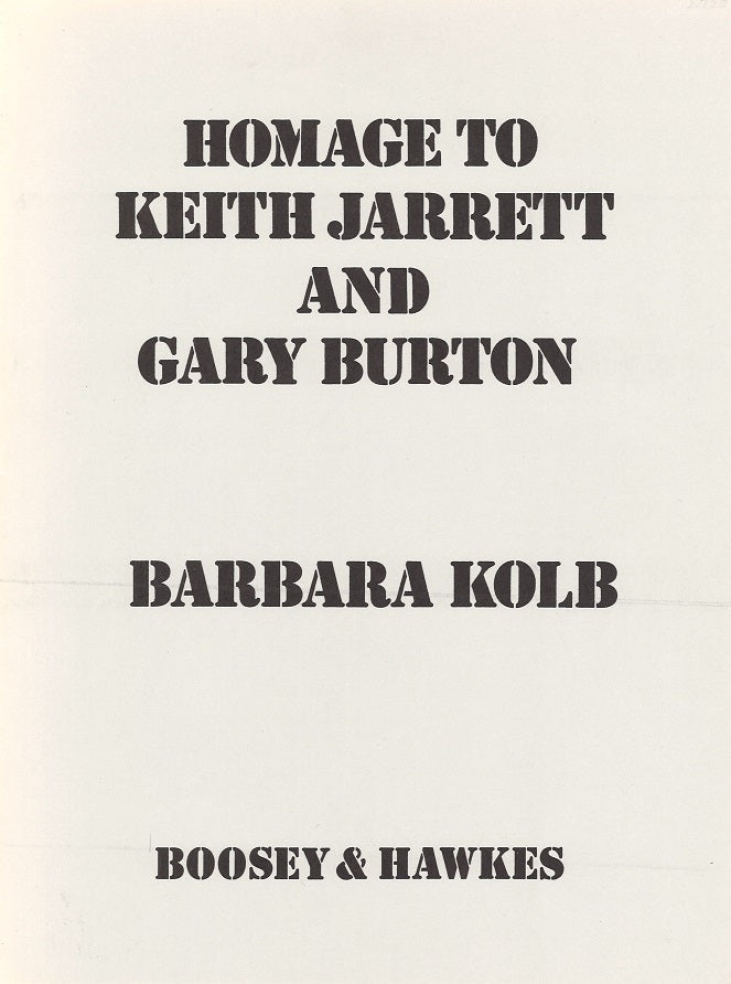 Kolb, Homage to Jarrett & Burton (Boosey)
