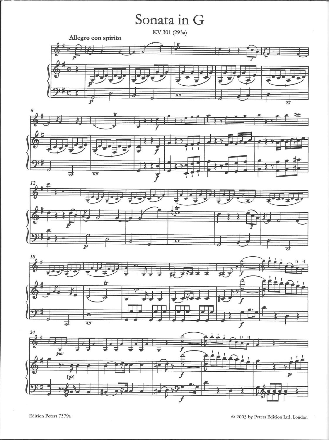 Mozart, Sonatas 1: KV 301-306 (Eisen) (Peters)