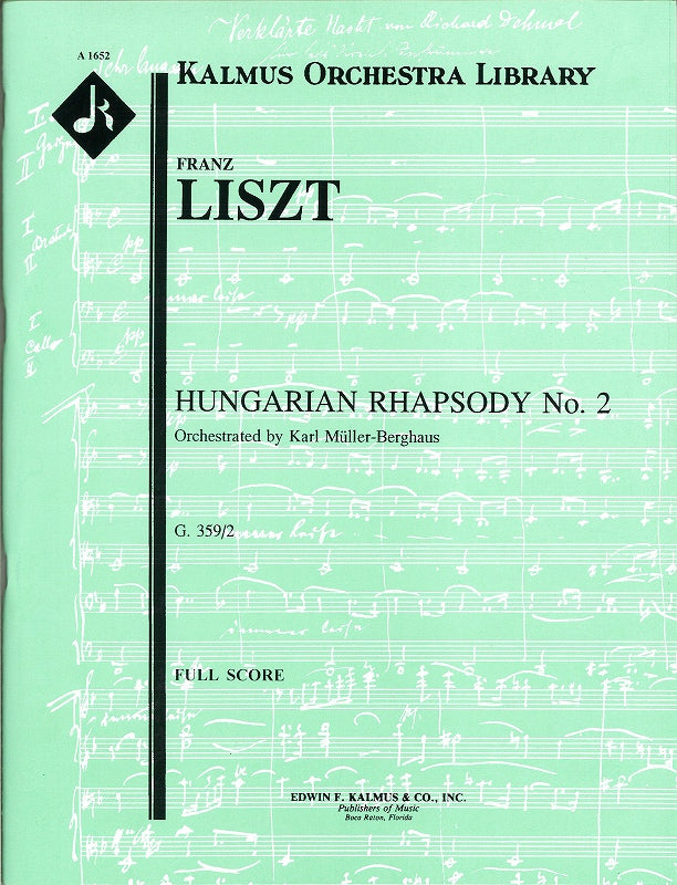 Liszt, Hungarian Rhapsody No. 2 (Score) (E.F.Kalmus)