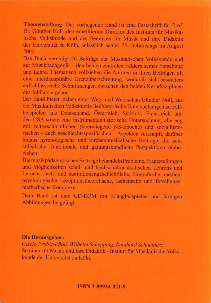 Musikalische Volkskunde & Musikpadagogik (Blaue Eule)