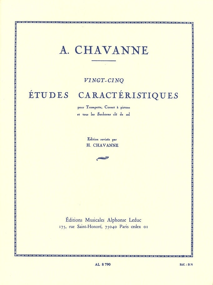 Chavanne, 25 Etudes caracteristiques (Leduc)