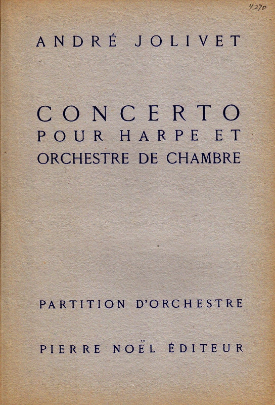 Jolivet, Concerto pour harpe (1952) (Billaudot)