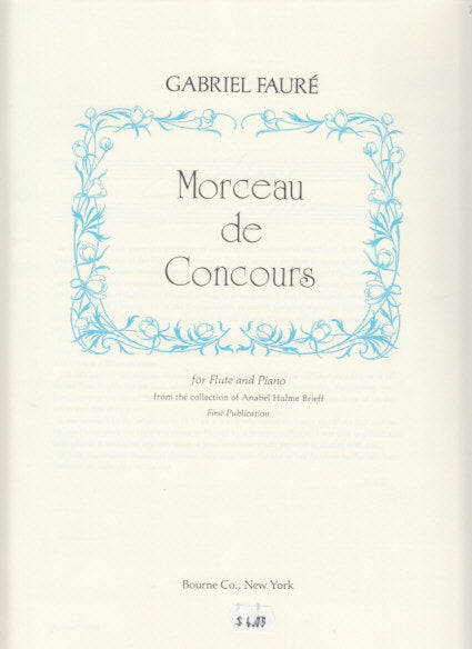 Faure, Morceau de concours (Fl,Pf) (Bourne)