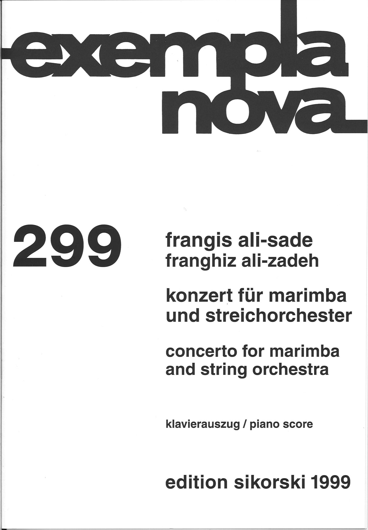 Ali-Sade, Concerto (Mar,Pf) (Sikorski)