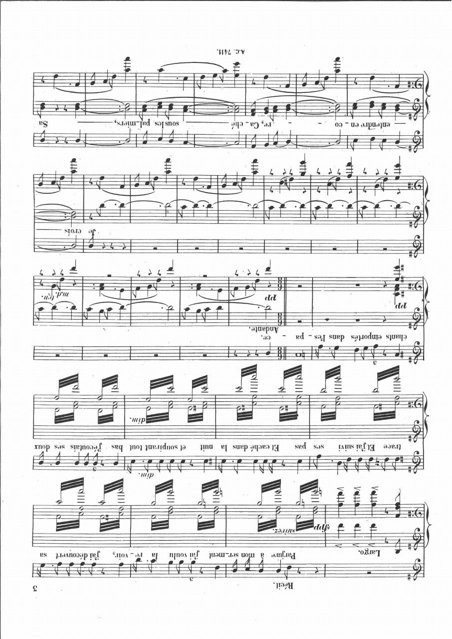 Bizet, Je crois entendre encore(Baryton) (Choudens)