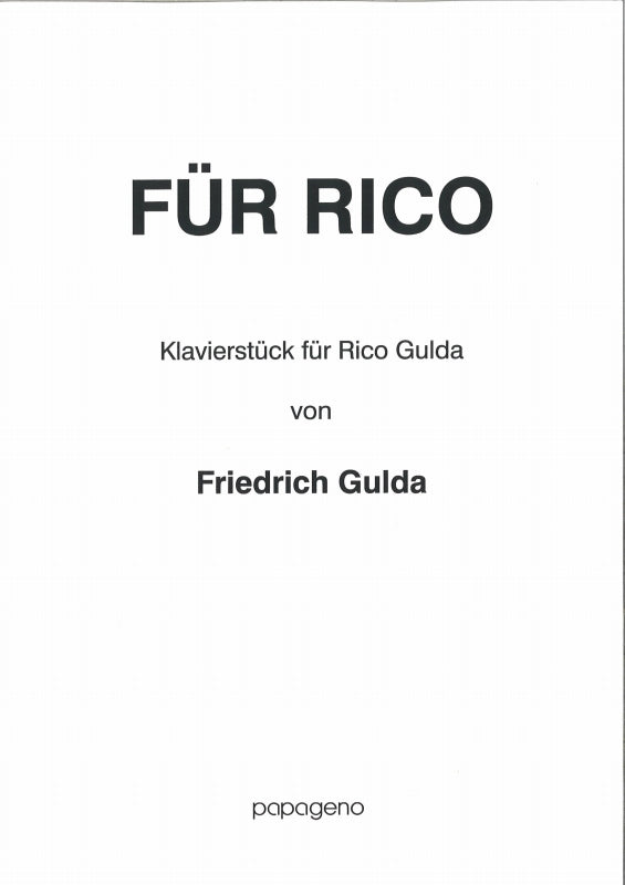 Gulda, Fur Rico (Papageno/Weinberger)