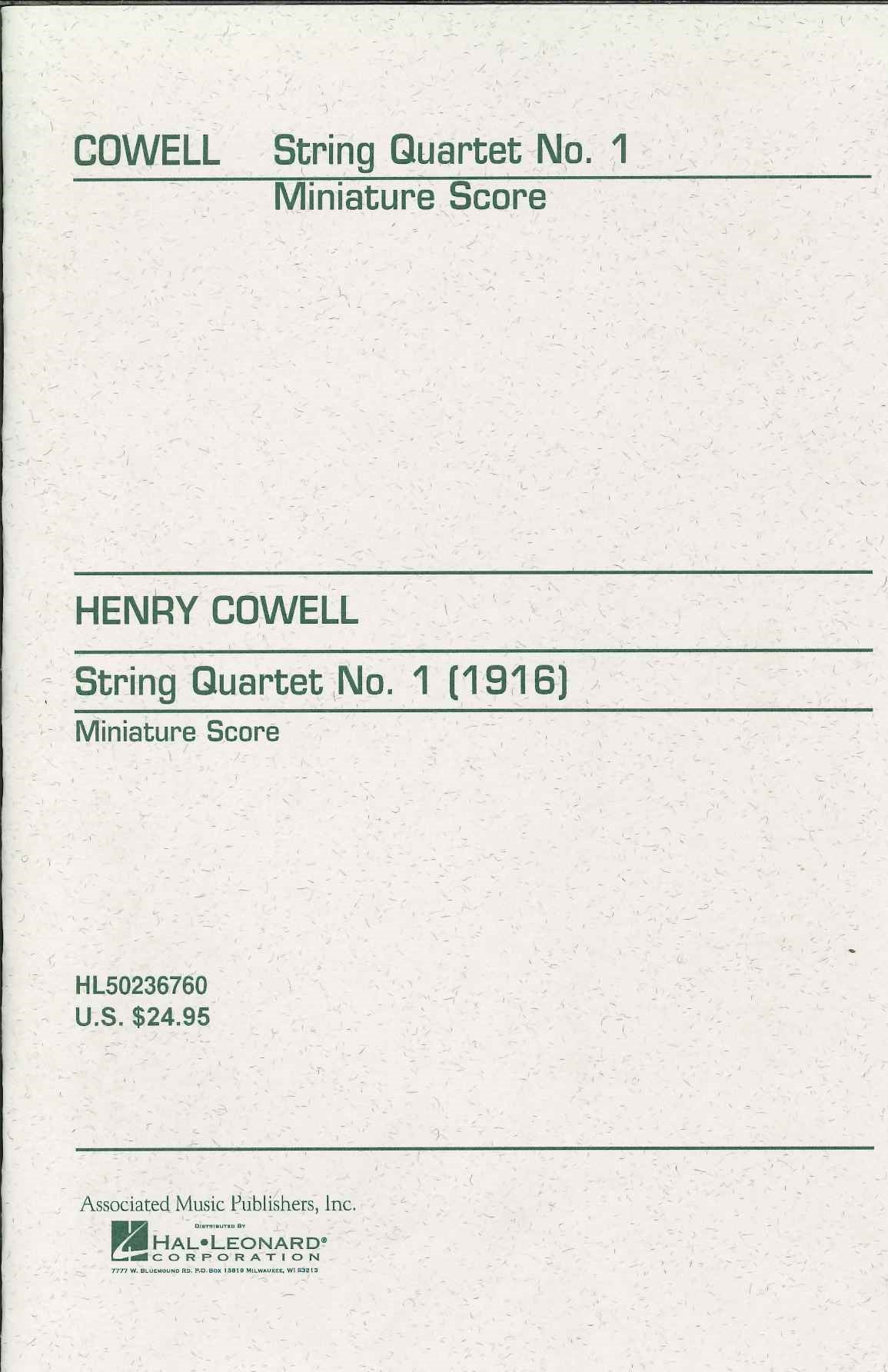 Cowell, String Quartet No. 1 (1916) (AMP)