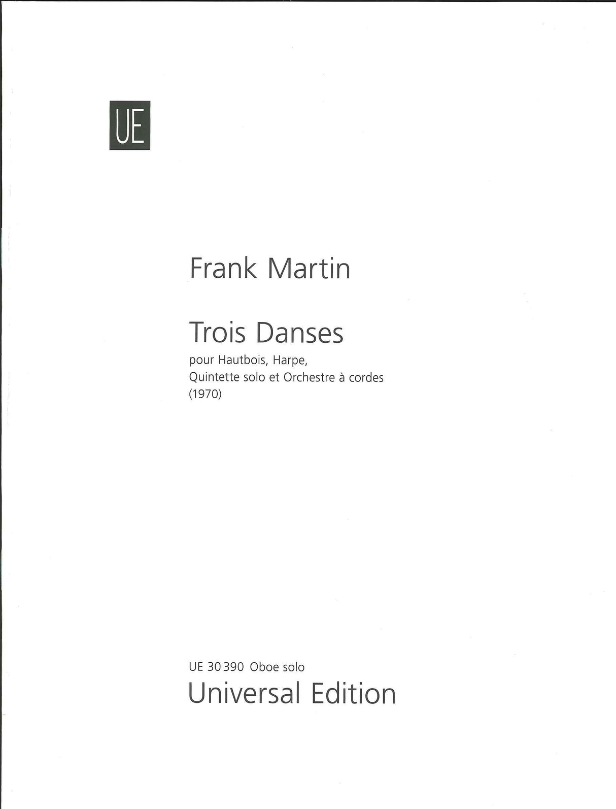 Martin, 3 Danses: Oboe part (Universal)