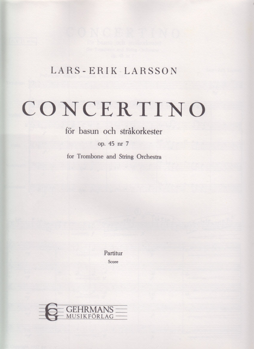 Larsson, Concertino for Trombone (Gehrmans Musikforlag)