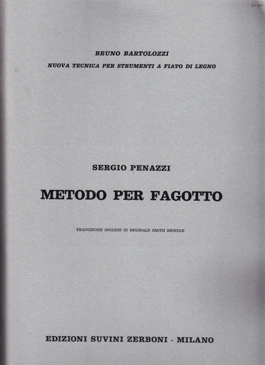 Penazzi, Metodo per fagotto (Suvini Zerboni)