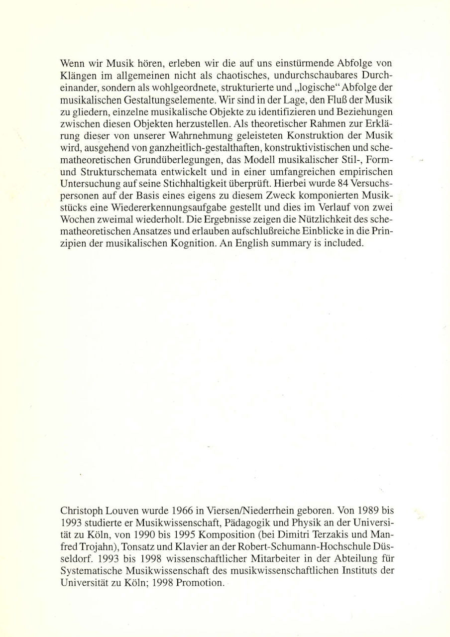 Louven, Konstruktion von Musik (Peter Lang)