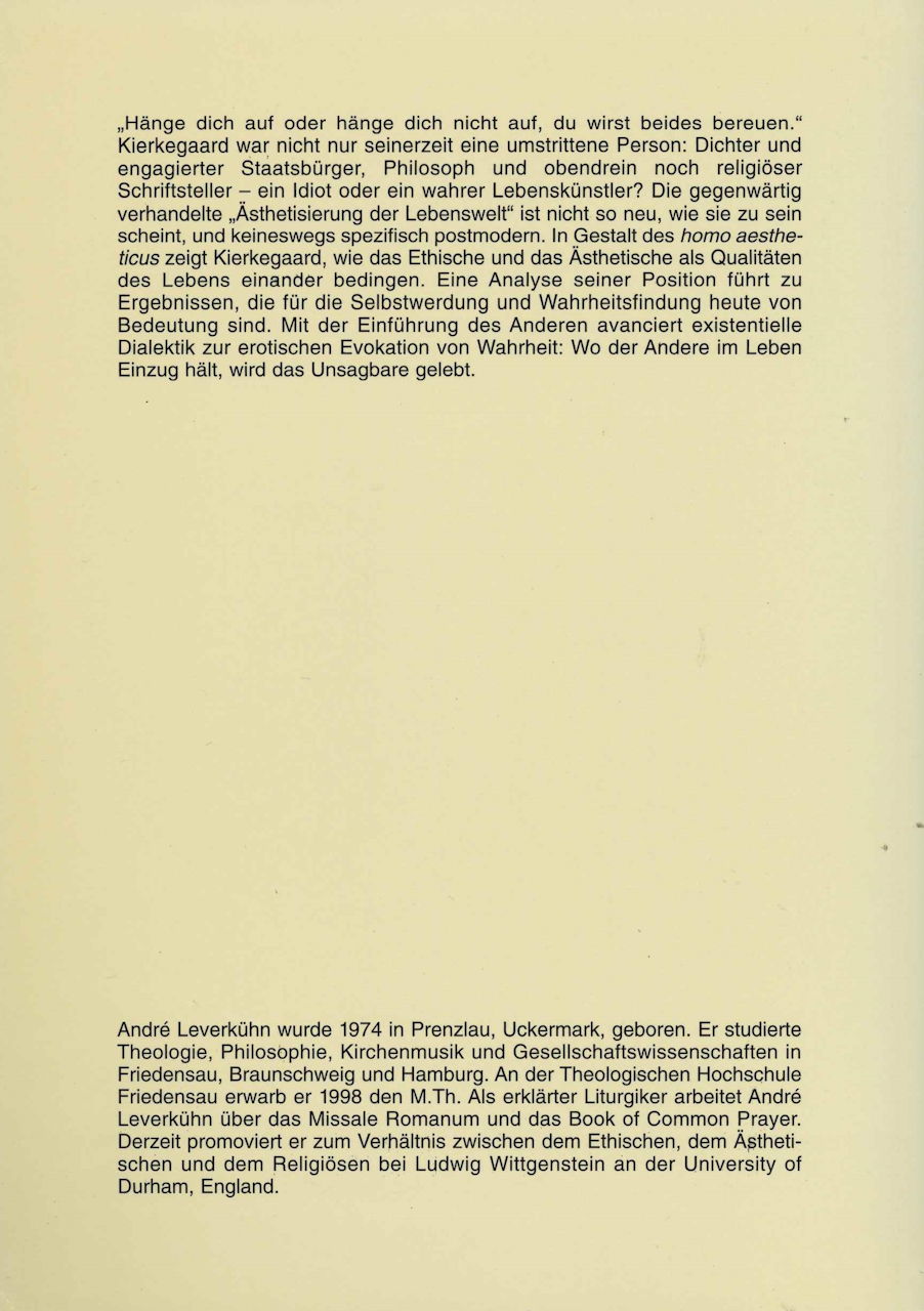 Leverkuhn, Ethische & Asthetische (Peter Lang)