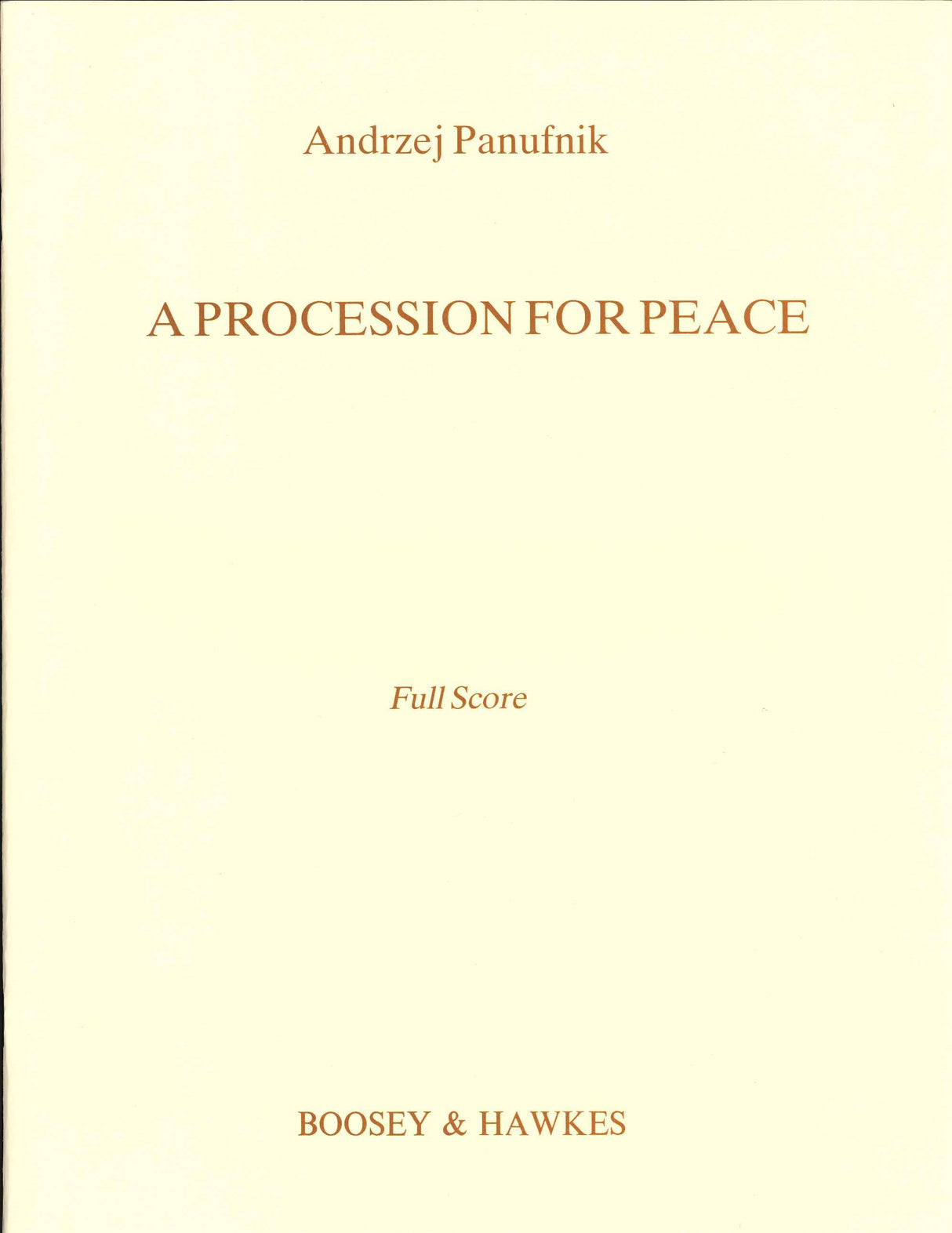 Panufnik, Procession for Peace (Boosey)