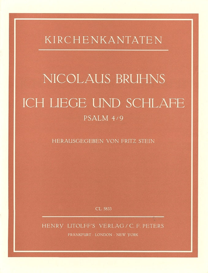 Bruhns, Ich liege und schlafe Full Score (Peters)