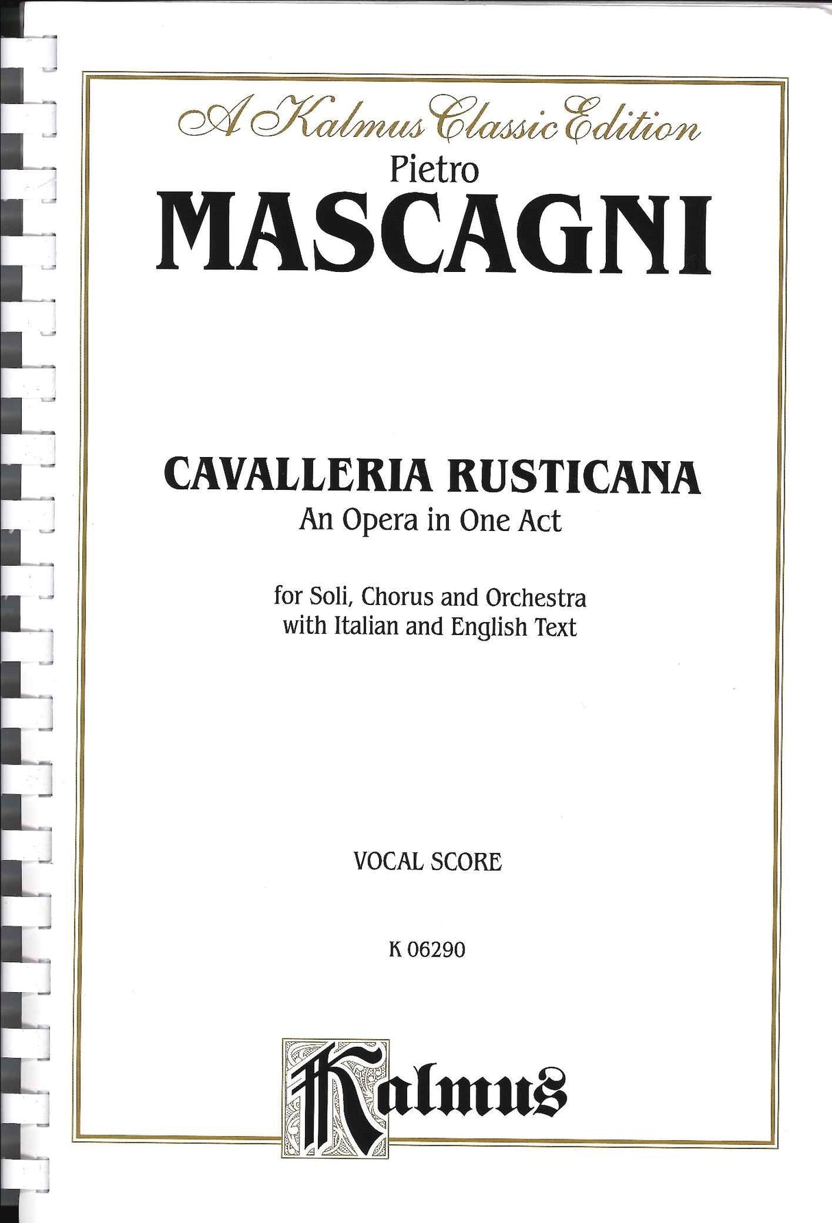 Mascagni, Cavalleria rusticana [I/E] (Kalmus/Alfred)