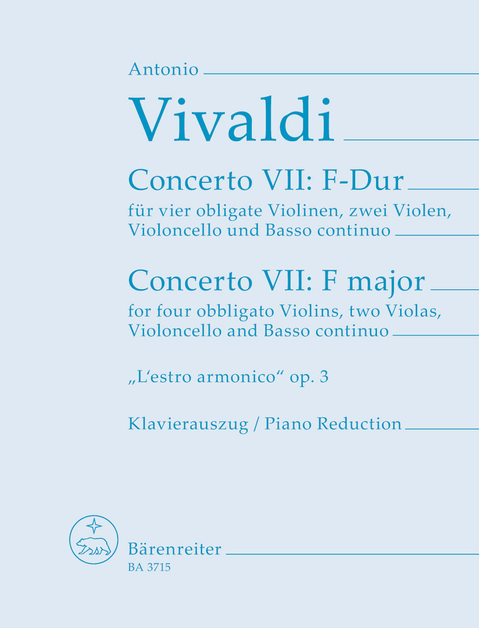 Vivaldi, Concerto op. 3/ 7 (4Vn,Kbd) (Barenreiter)