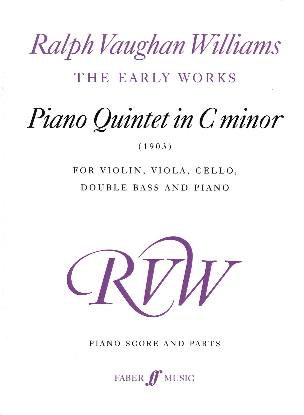 Vaughan Williams, Piano Quintet in c min (Faber Music)
