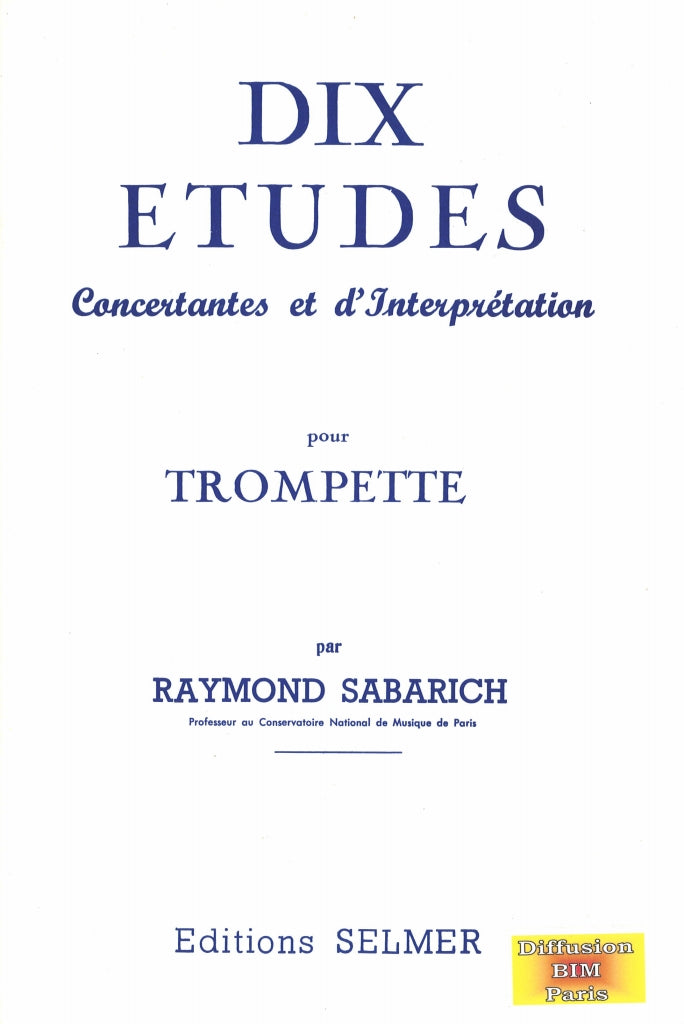 Sabarich, 10 Etudes (Selmer)