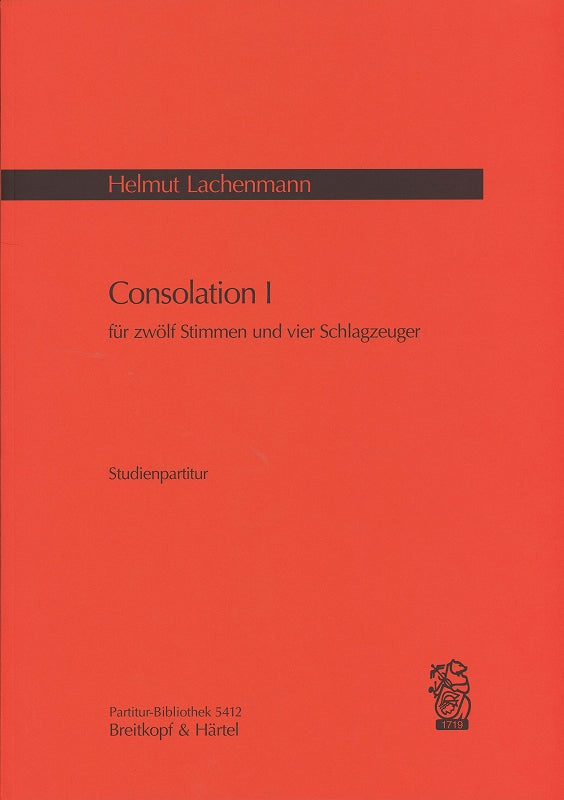 Lachenmann, Consolation 1 (Large Score) (Breitkopf)