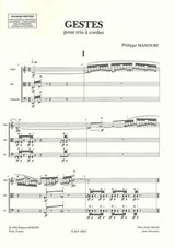 Manoury, Gestes, pour trio a cordes (Durand)