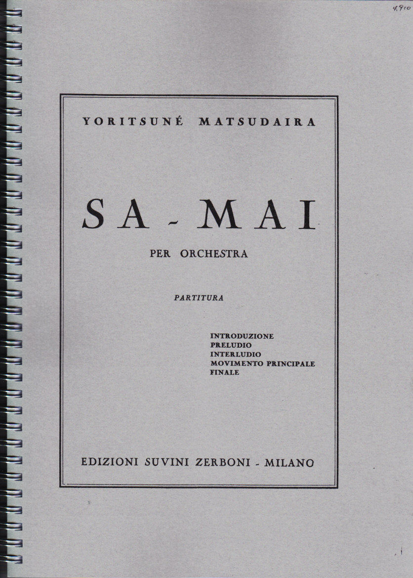 Matsudaira, Sa-mai, per orchestra (Suvini Zerboni)