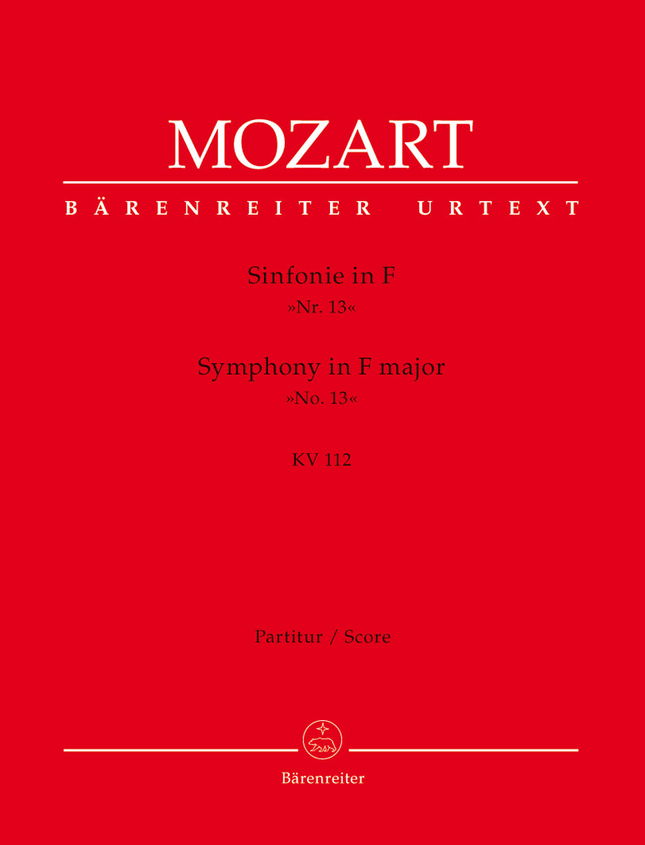 Mozart, Symphony No. 13 in F, KV 112 (Barenreiter)
