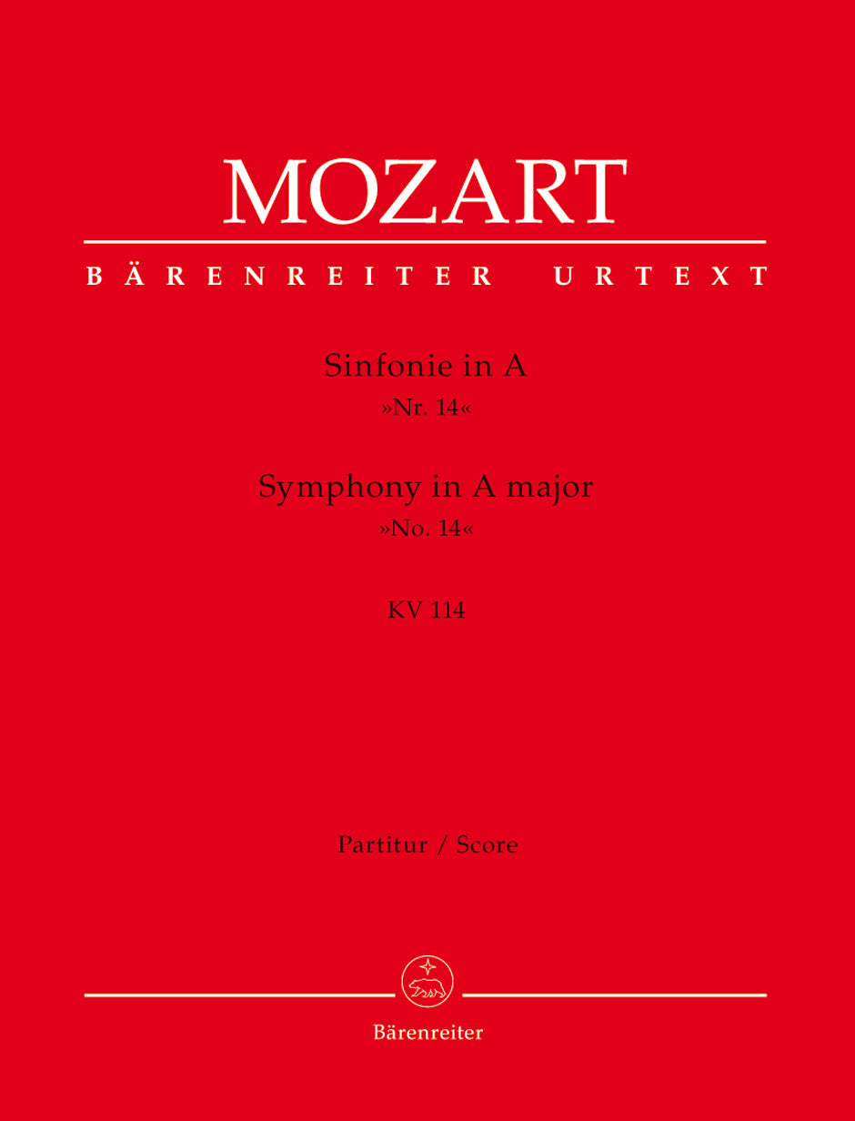 Mozart, Symphony No. 14 in A, KV 114 (Barenreiter)