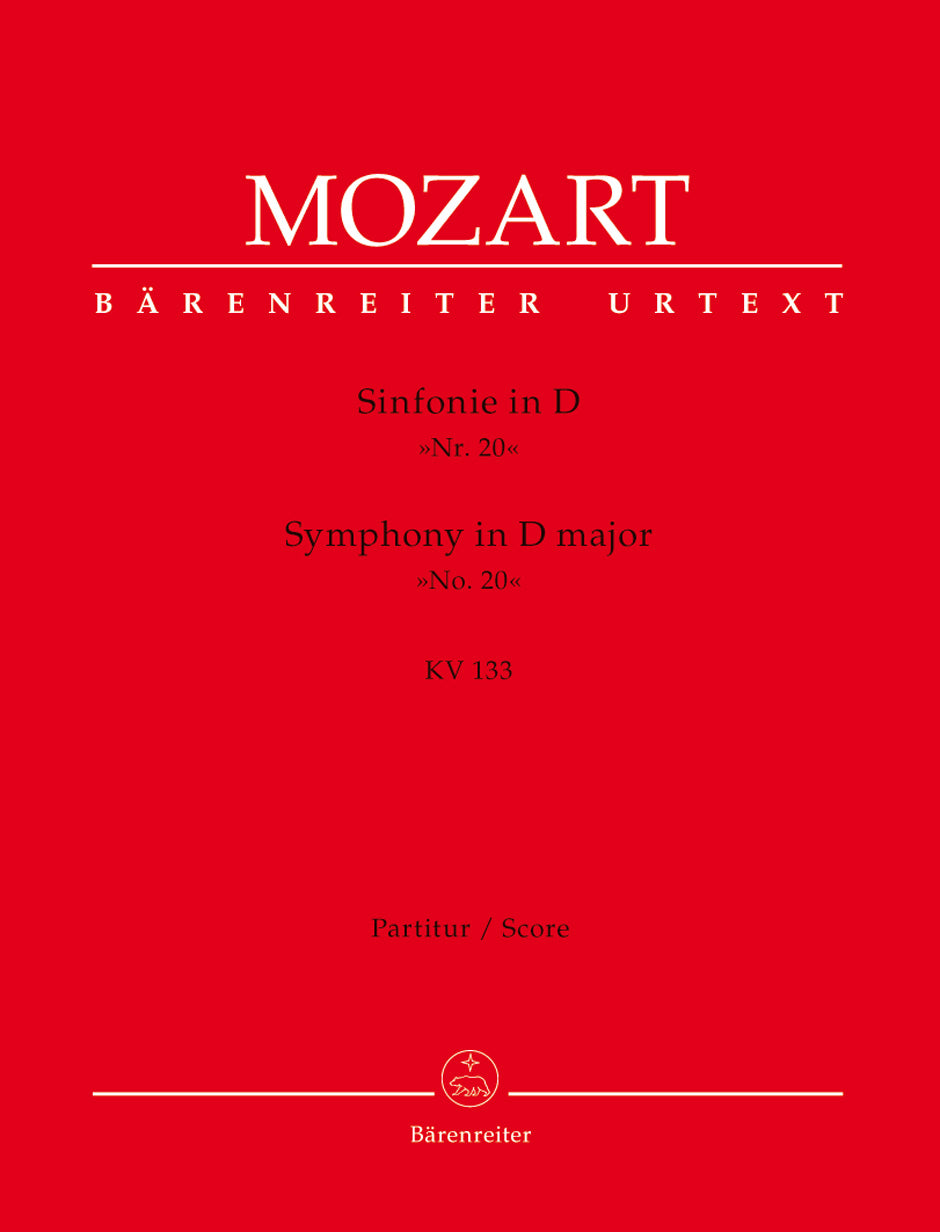 Mozart, Symphony No. 20 in D, KV 133 (Barenreiter)
