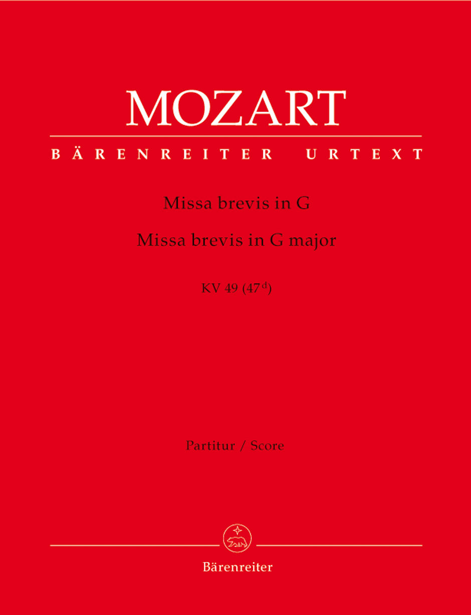 Mozart, Missa brevis KV 49 Full Score (Barenreiter)