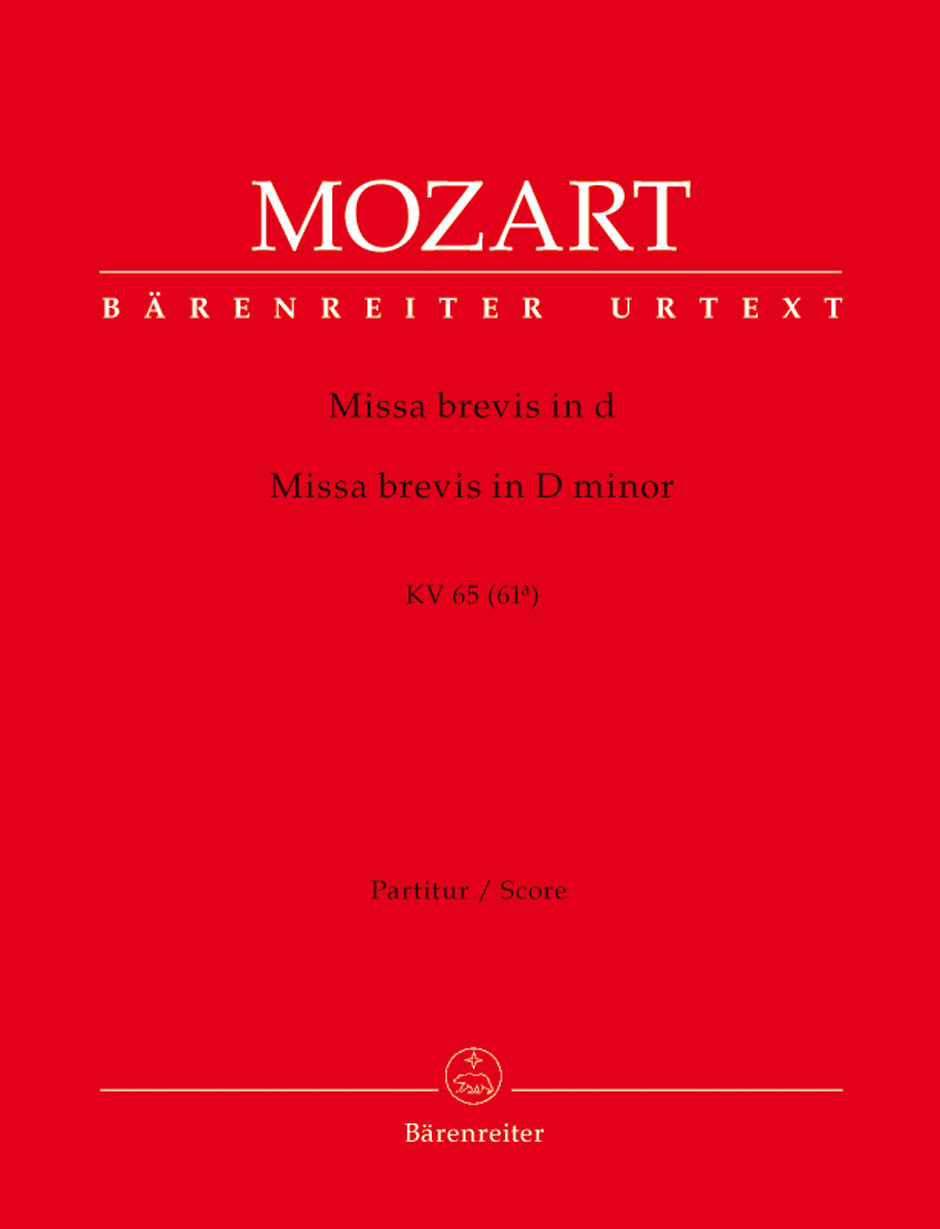 Mozart, Missa brevis KV 65 Full Score (Barenreiter)