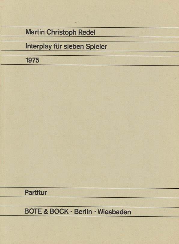 Redel, Interplay fur 7 Spieler (1975) (Bote & Bock)