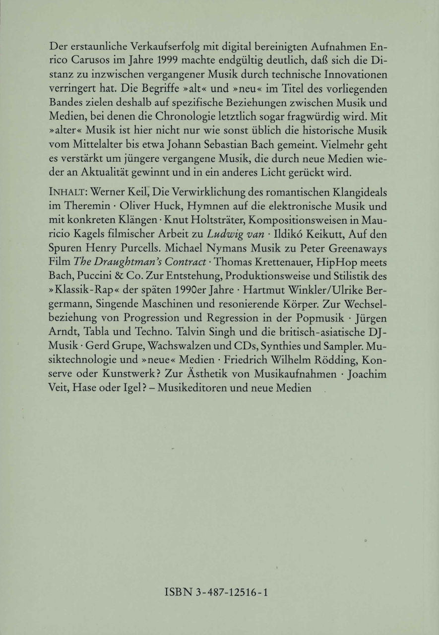 Arndt, 'Alte' Musik und 'Neue' Medien (Olms)