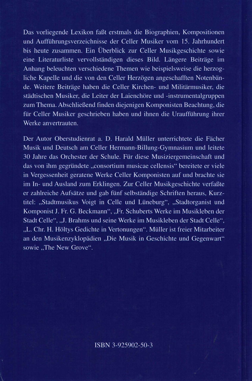 Biograph.-bibliograph. Celler Musiker (KG Celle)