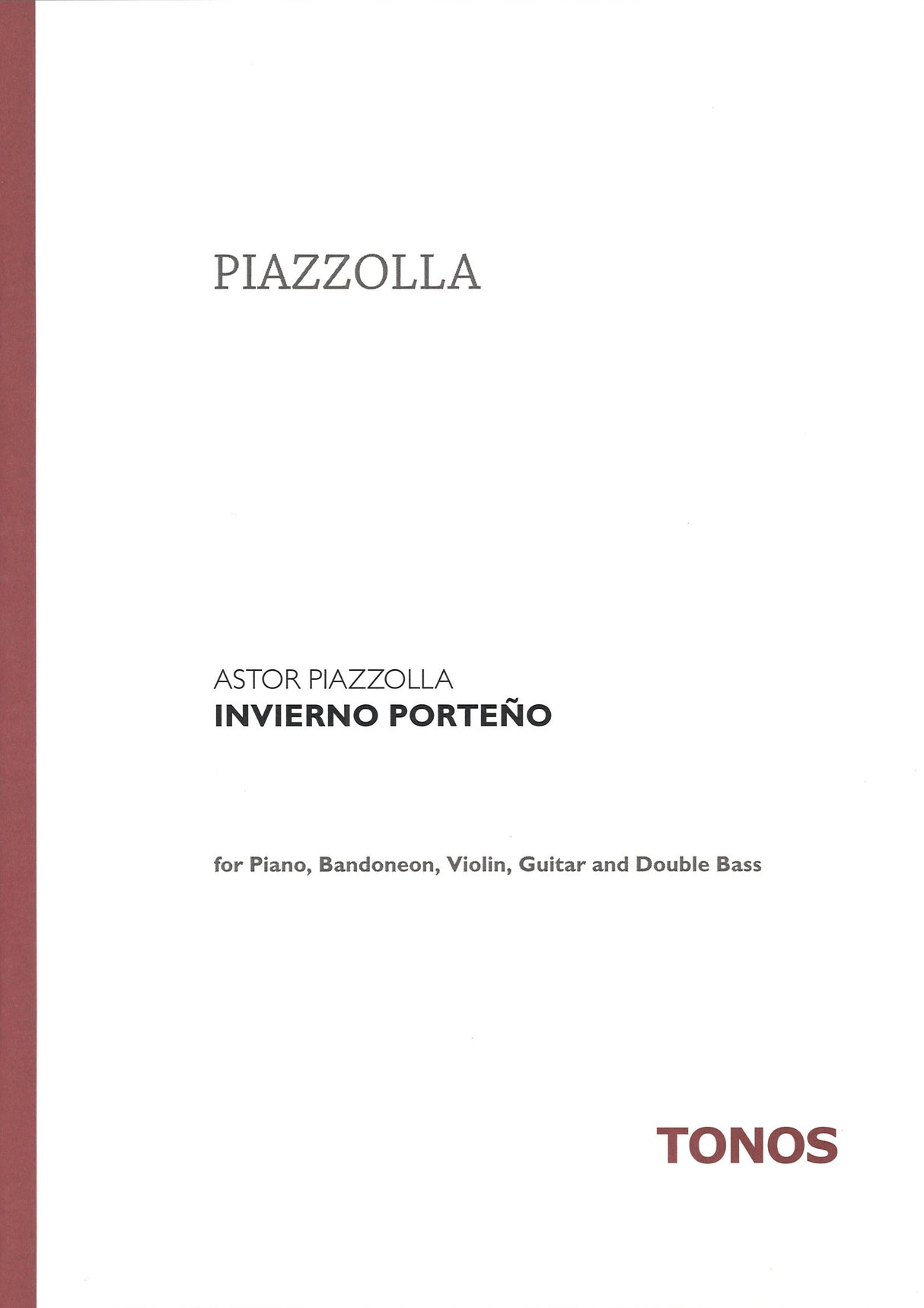 Piazzolla, Invierno porteno (Score) (Tonos)