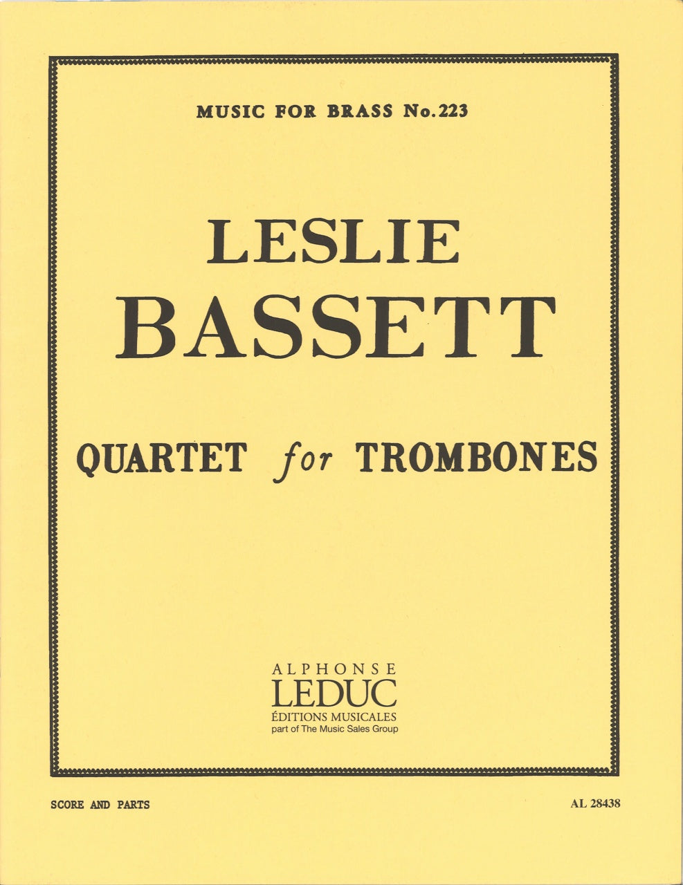 Bassett, Quartet for Trombones (Robert King/Leduc)