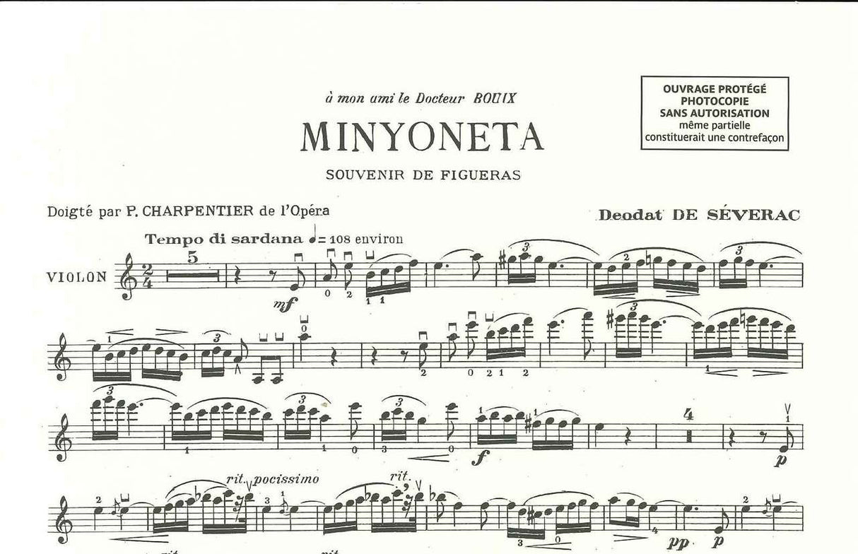 Severac, Minyoneta: Souvenir de Figueras (Salabert)