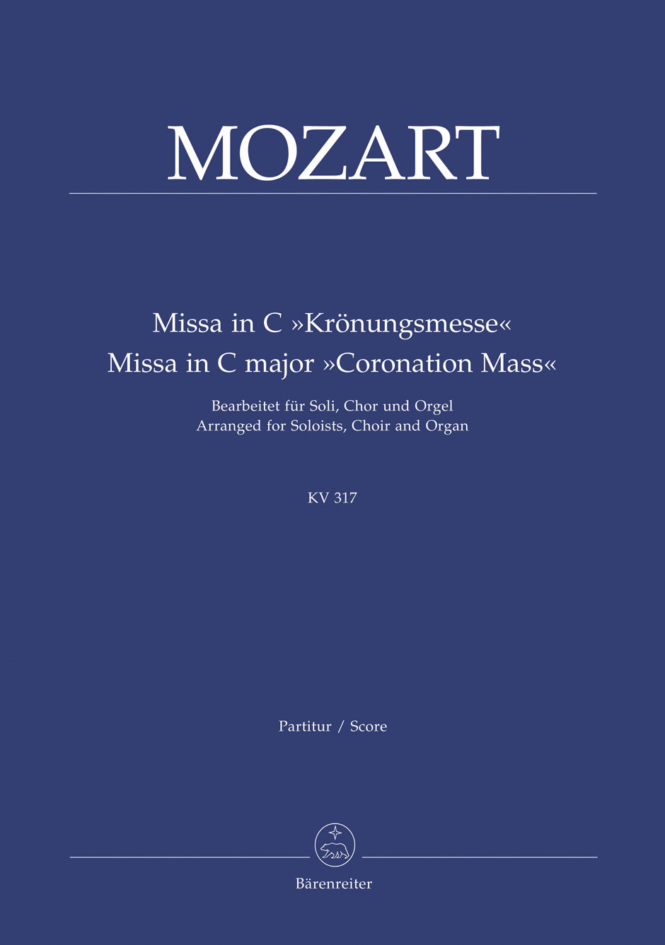 Mozart, Missa KV 317 (Organ Vocal Score) (Barenreiter)