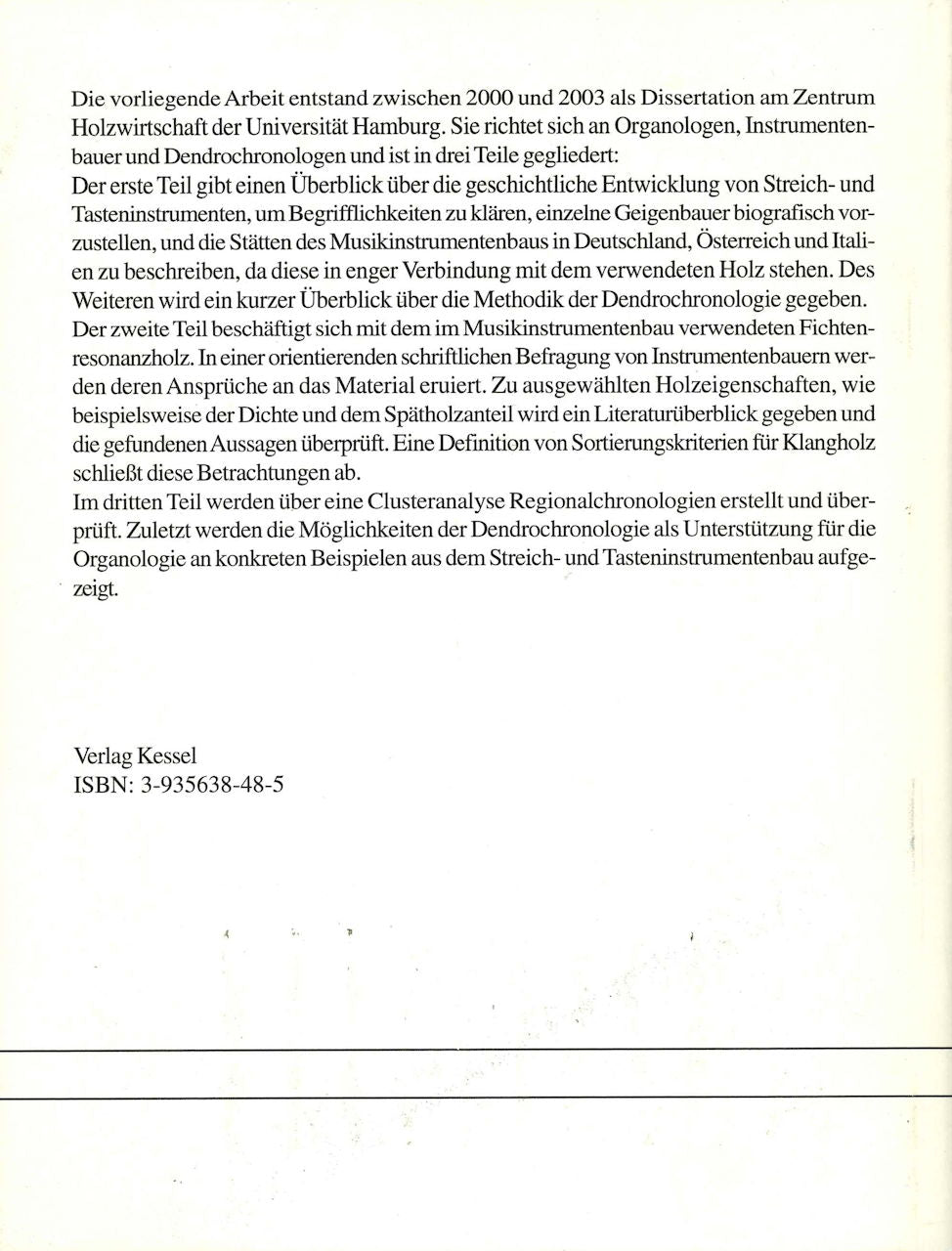 Beuting, Holzkundliche & dendrochronolog (Kessel, Verlag)