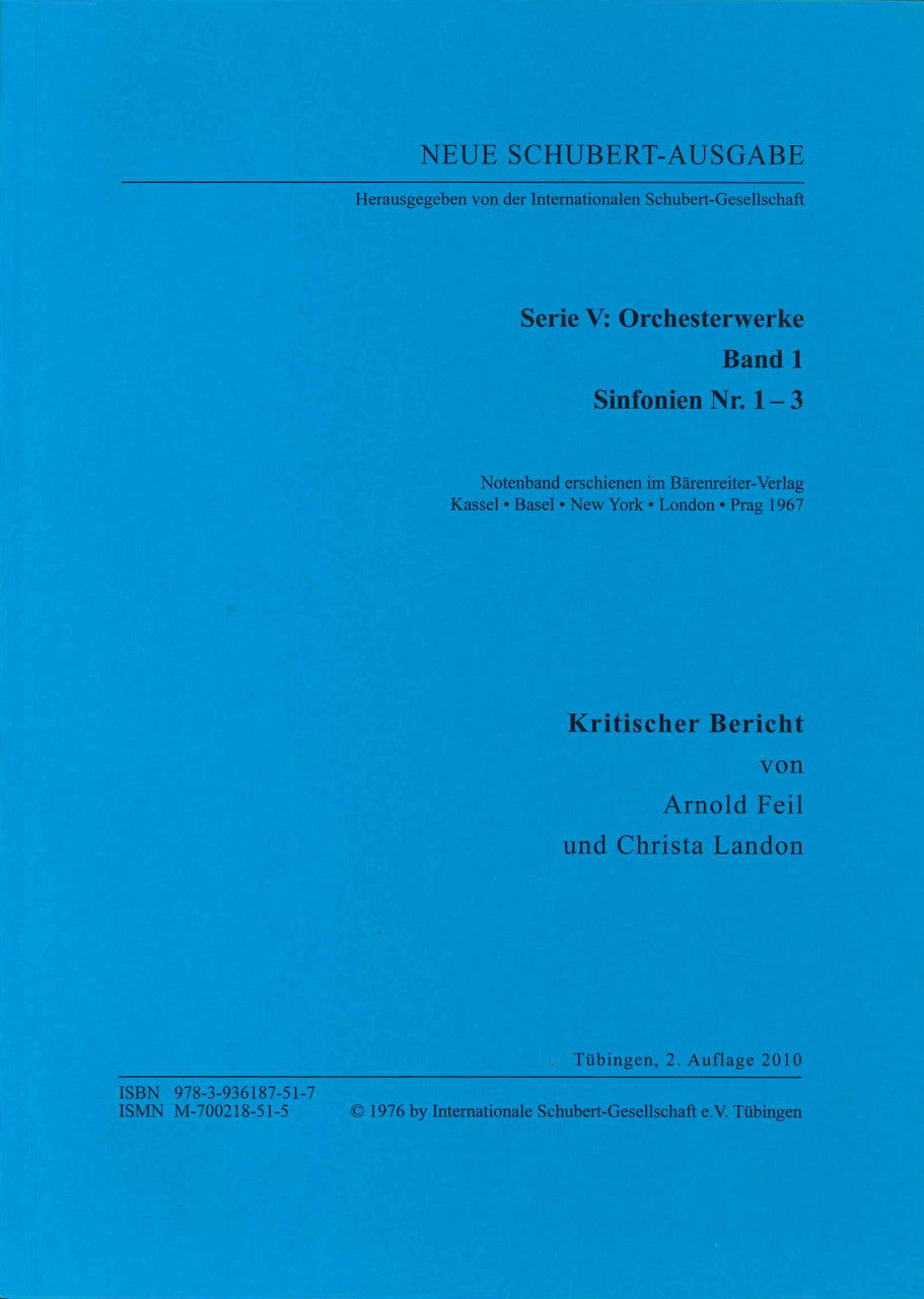 Neue Schubert-Ausgabe 5/1 (KB) (Internationale Schubert-Gesellschaft)