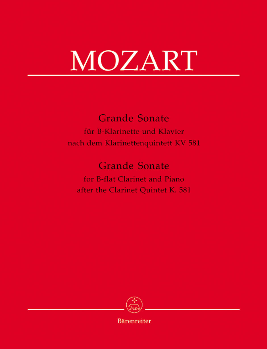 Mozart, Grande Sonate KV 581 (Bb Cl,Pf) (Barenreiter)