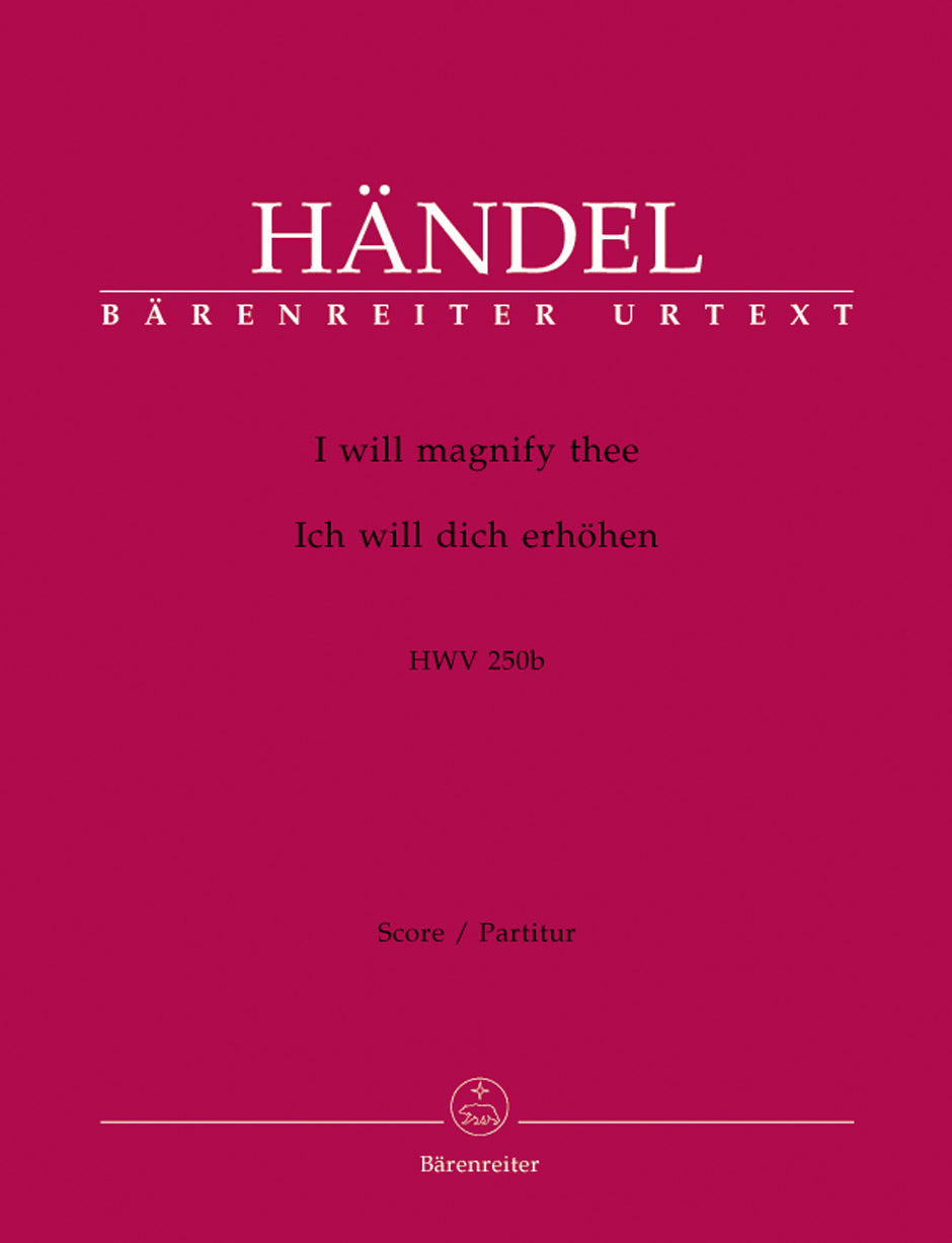 Handel, I will magnify thee Full Score (Barenreiter)