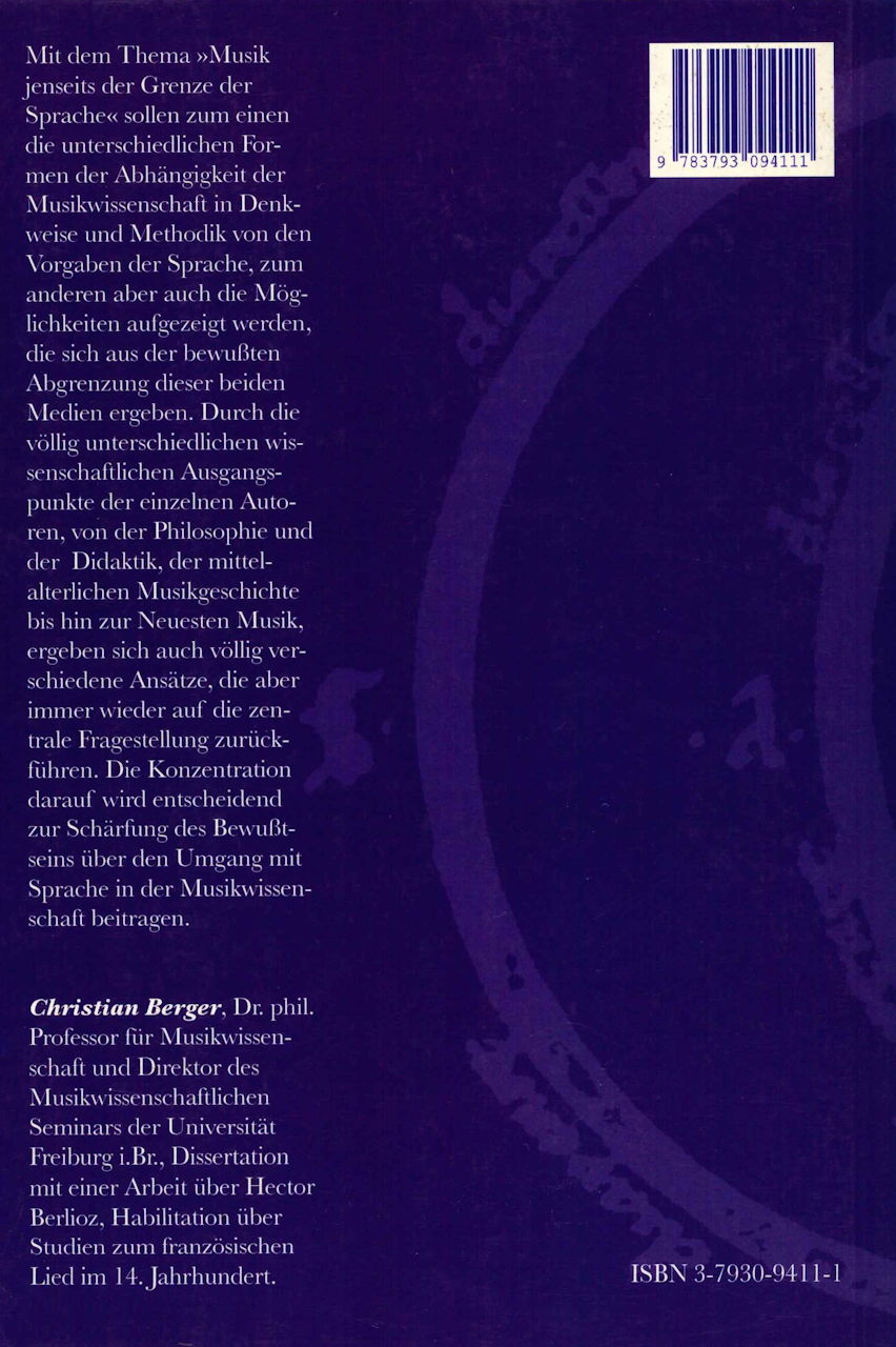 Berger, Musik jenseits der Grenze (Rombach)
