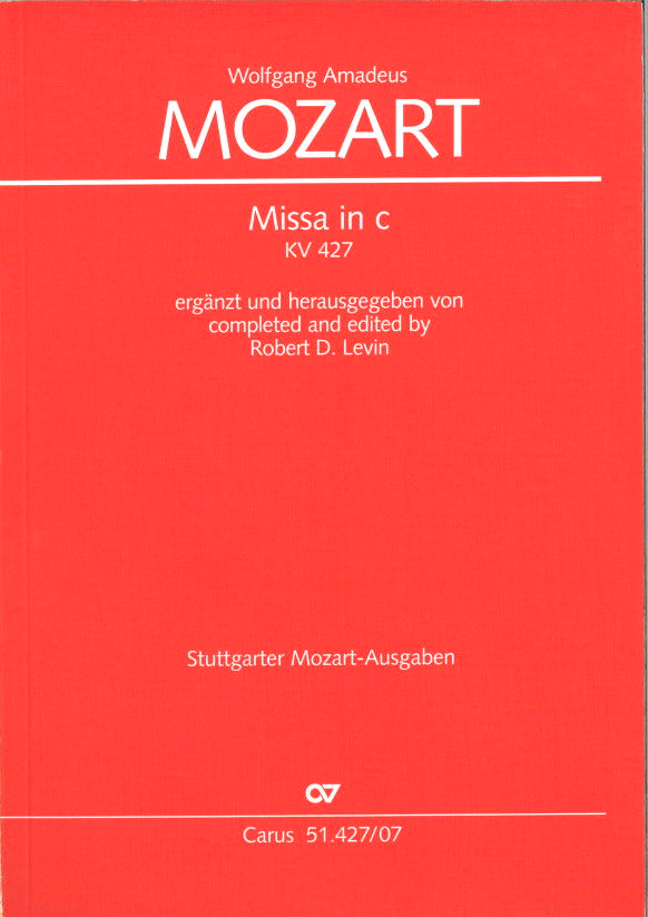 Mozart, Missa KV 427 in c (Study Score) (Carus)