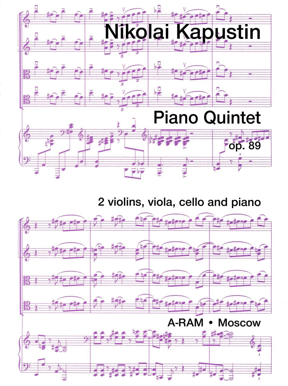 Kapustin, Piano Quintet op. 89 (A-Ram/Music Trading)