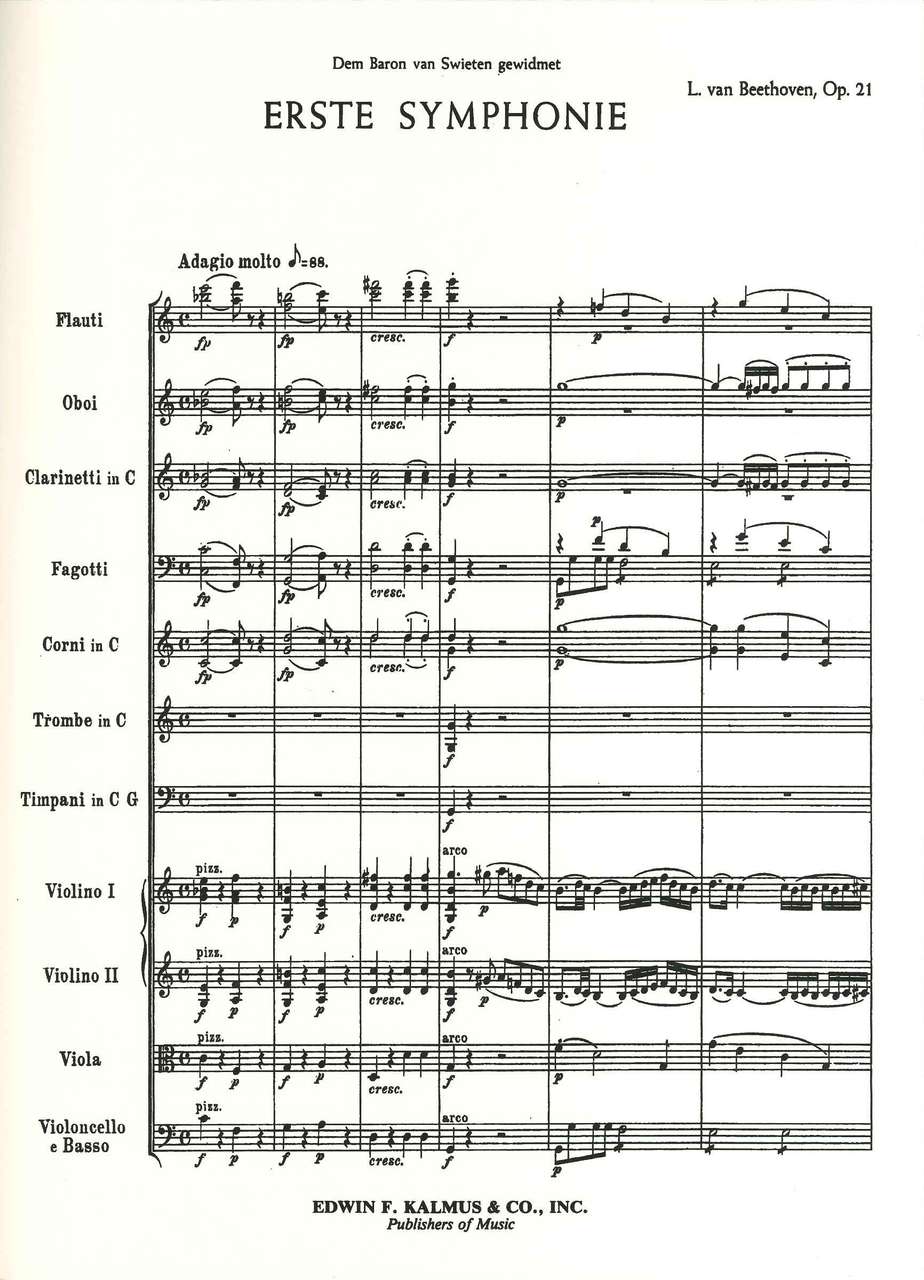 Beethoven, Symphony No. 1 (Large Score) (E.F.Kalmus)